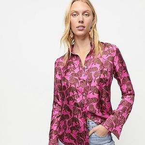 J.Crew Collection Sleepy Lions silk shirt 8
